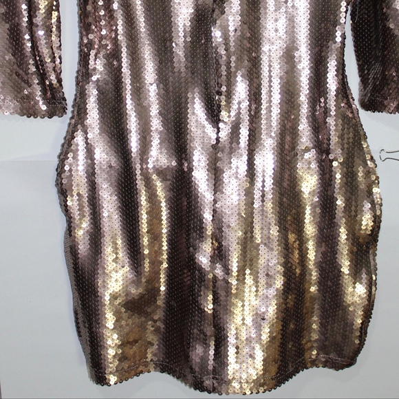 NWT BB Dakota Derora Sequin Dress (M) Champagne - Picture 6 of 8